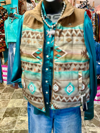 Shop Envi Me Outerwear The Telluride Turquoise Aztec Vest