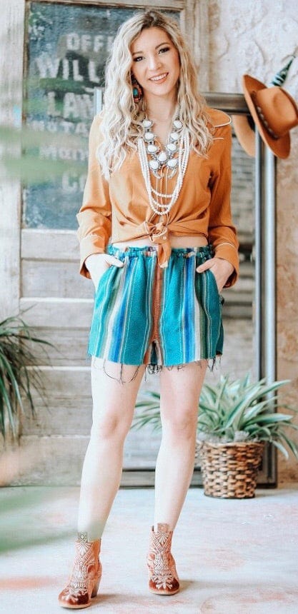 Shop Envi Me The Tequila Summer Serape Shorts