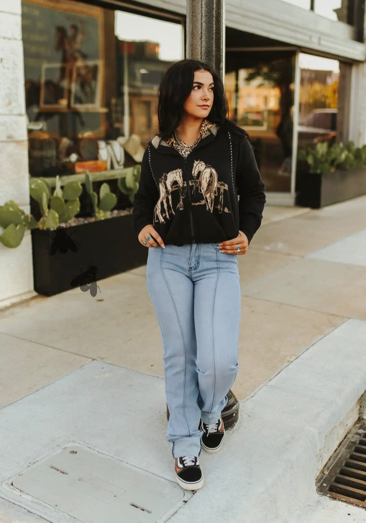 Shop Envi Me Cardigans and Kimonos The The Hitchin Post Ranch Horse Zip Up