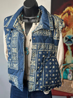 Shop Envi Me Outerwear The Think Fall Bandana Blue Vest