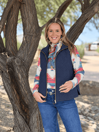 Shop Envi Me Outerwear The Think Fall Blue Quilted Vest