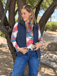 Shop Envi Me Outerwear The Think Fall Blue Quilted Vest