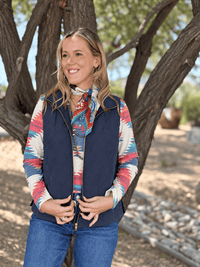 Shop Envi Me Outerwear The Think Fall Blue Quilted Vest