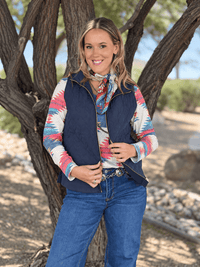 Shop Envi Me Outerwear The Think Fall Blue Quilted Vest