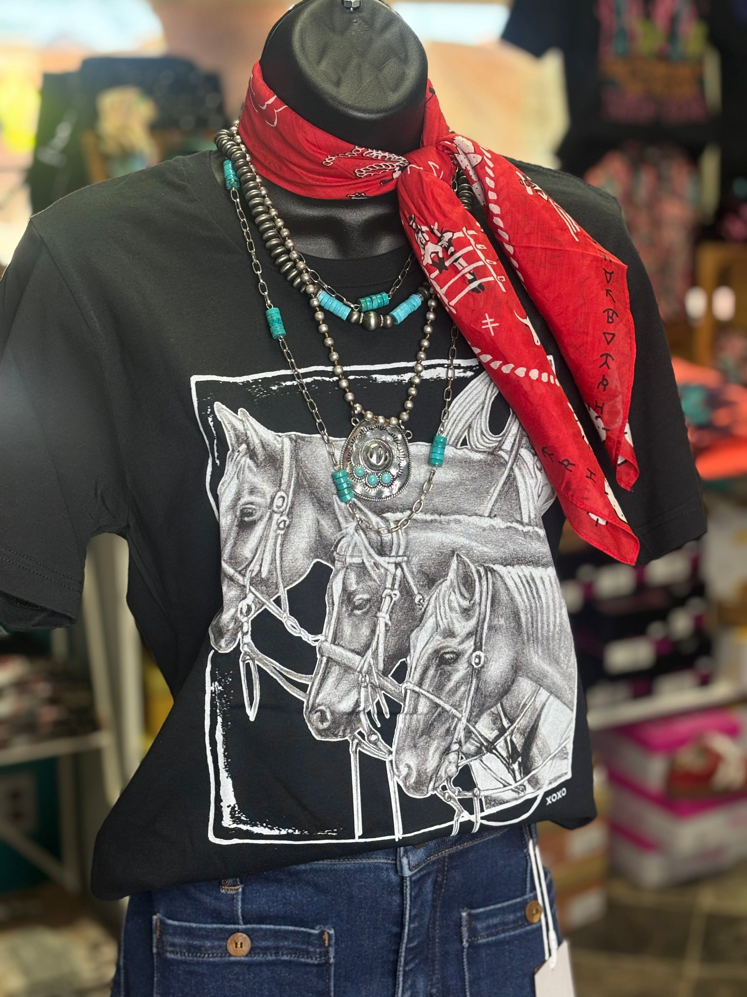Shop Envi Me Tops and Tunics The Three Saddle Horses Tee