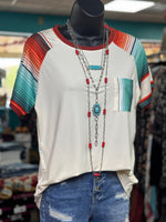 Shop Envi Me tops The Tombstone Serape Sleeve Top