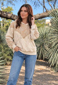 Shop Envi Me Cardigans and Kimonos The Tonya Tooled Lace Detail Sweatshirt