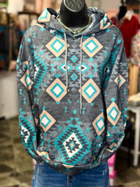 Shop Envi Me Cardigans and Kimonos The Tonya Turquoise Aztec Sweatshirt