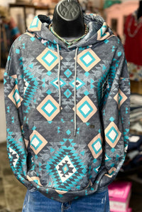Shop Envi Me Cardigans and Kimonos The Tonya Turquoise Aztec Sweatshirt