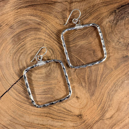 Shop Envi Me Earrings Sterling Silver The Tupelo Sterling Silver Square Drop Earring