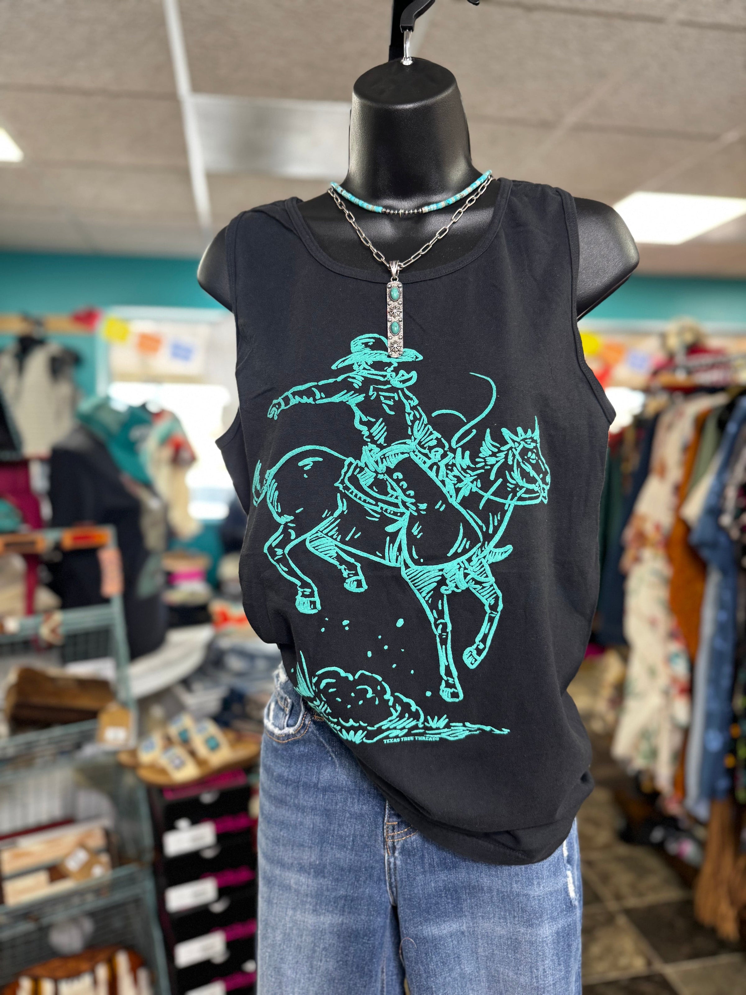 Shop Envi Me It's T-shirt Kinda Day The Turquoise Bronc Rider Tank