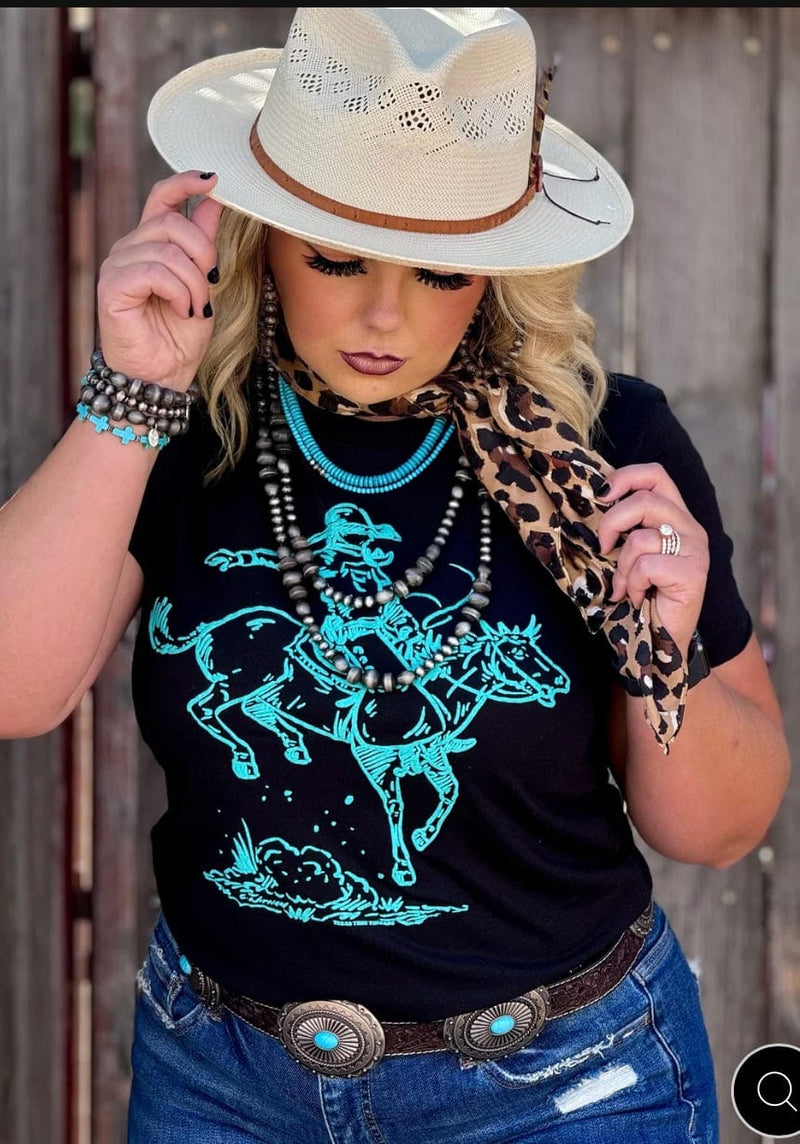 Shop Envi Me It's T-shirt Kinda Day The Turquoise Bucking Horse V Neck Tee