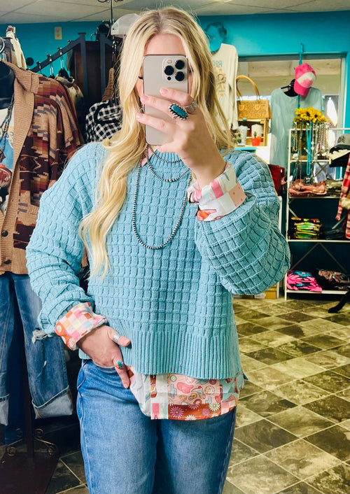 Shop Envi Me Cardigans and Kimonos The Turquoise Calistoga Chenille Knit Sweater