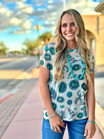 Shop Envi Me Tops and Tunics The Turquoise Concho Mesh Top