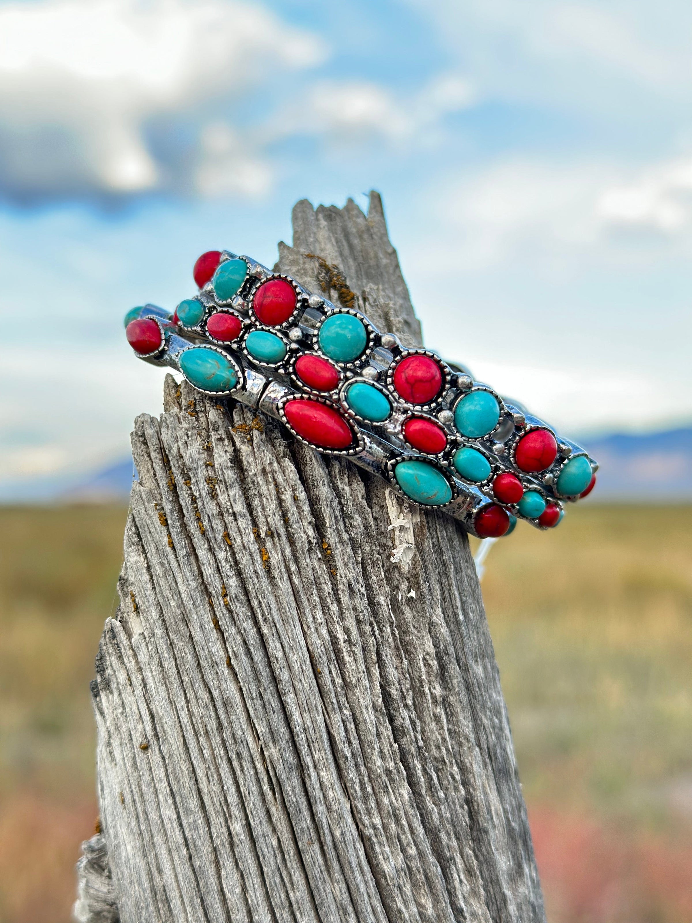 Shop Envi Me Bracelets The Turquoise & Coral Stack Bracelet Set