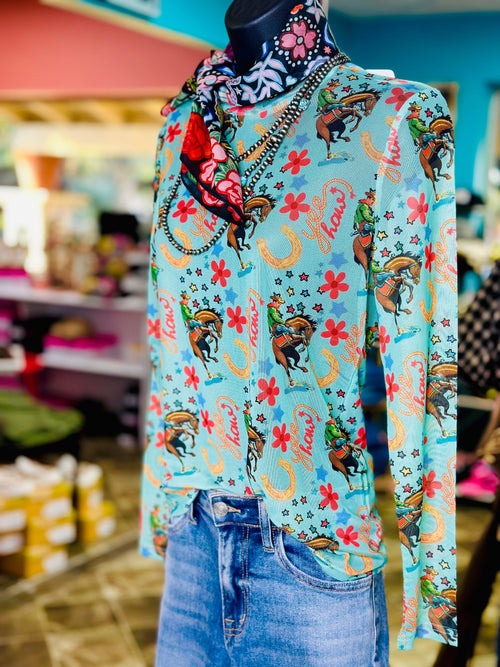 Shop Envi Me It's T-shirt Kinda Day The Turquoise Cowgirl Mesh Top