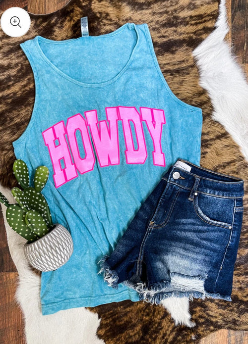 Shop Envi Me It's T-shirt Kinda Day The Turquoise Howdy Mineral Wash Tank