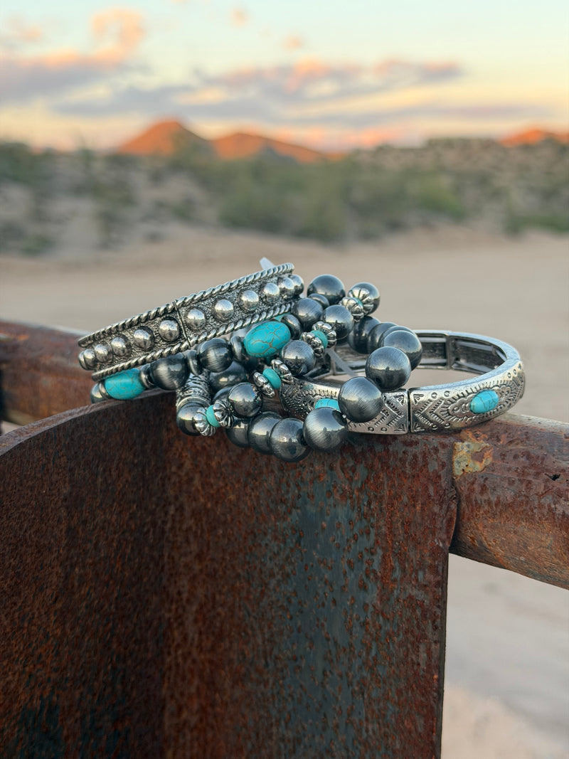Shop Envi Me Jewelry One / Turquoise The Turquoise In Tucson Stack Bracelet Set