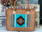 Shop Envi Me Arm Candy Turq Wool The Turquoise Navajo Wool Tooled Leather Rodeo Secretary Bag