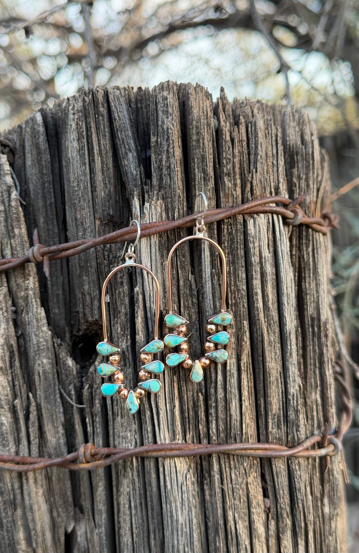 Shop Envi Me Earrings Sterling Silver The Turquoise & Real Copper Chandelier Drop Earring