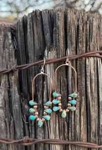 Shop Envi Me Earrings Sterling Silver The Turquoise & Real Copper Chandelier Drop Earring