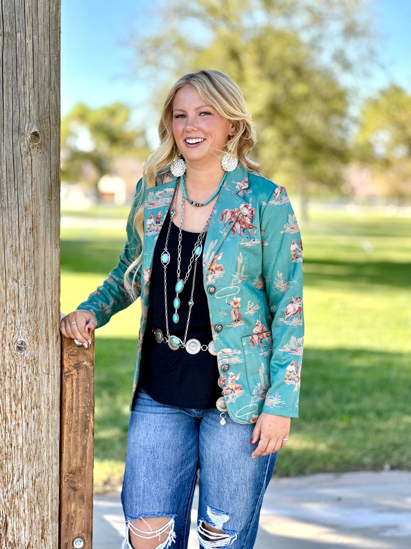 Shop Envi Me The Turquoise Roy Rogers Retro Cowboy Blazer
