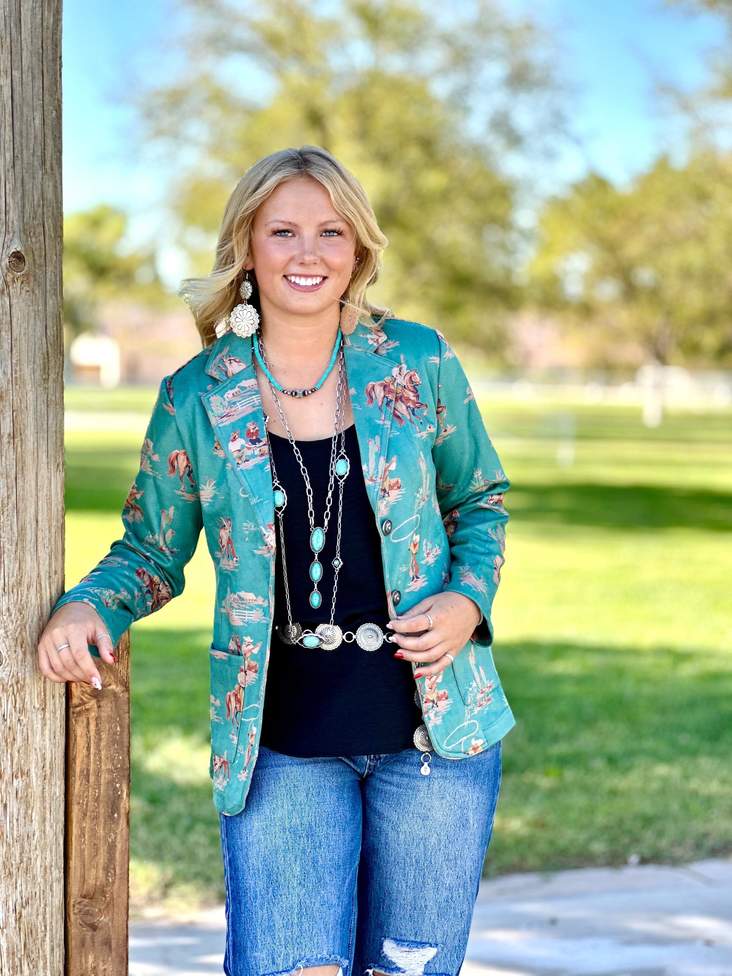 Shop Envi Me The Turquoise Roy Rogers Retro Cowboy Blazer