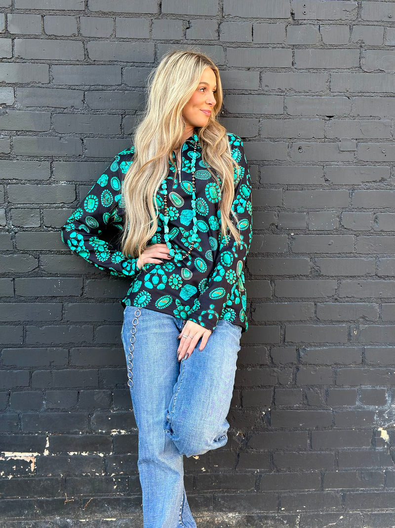 The Turquoise Stones Quarter Zip Pullover Shop Envi Me