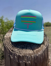 Shop Envi Me Accessories The Turquoise Trinidad Neon Bootstitch & Checkers Cap
