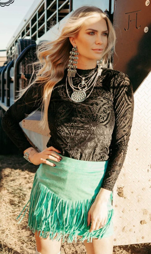 Shop Envi Me It's T-shirt Kinda Day The Vegas Black Velvet Mesh Top