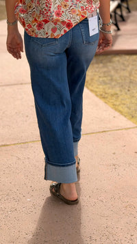 Vervet Bottoms The Vervet Summer Wide Leg Ankle Crop Cuffed Denim