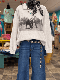 Shop Envi Me Tops and Tunics The Vintage Horse Quarter Zip Sweatshirt