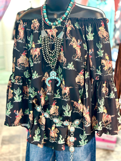 Shop Envi Me Tops and Tunics The Vintage Western Cowboy Top
