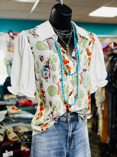 Shop Envi Me Tops and Tunics The Vintage Western  🌵Cowgirl Top