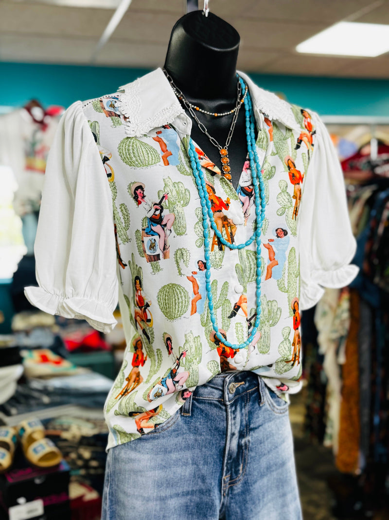 Shop Envi Me Tops and Tunics The Vintage Western  🌵Cowgirl Top