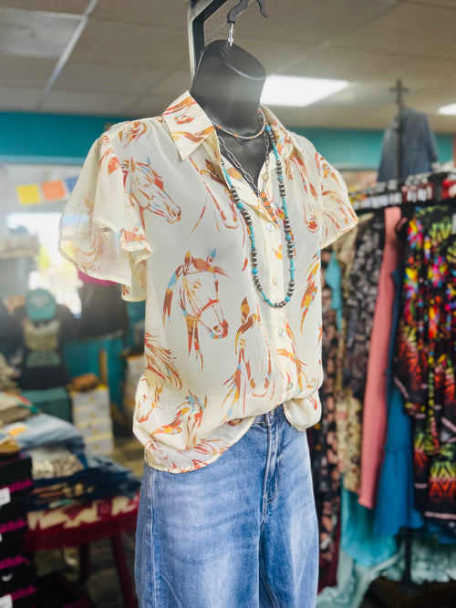 Shop Envi Me Tops and Tunics The Vintage Western Horse Top