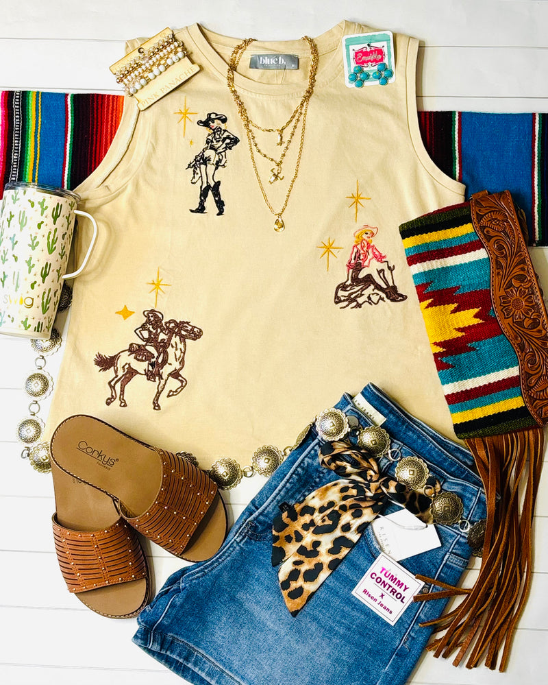 Shop Envi Me Tops and Tunics The West Of Amarillo Embroidered Tank