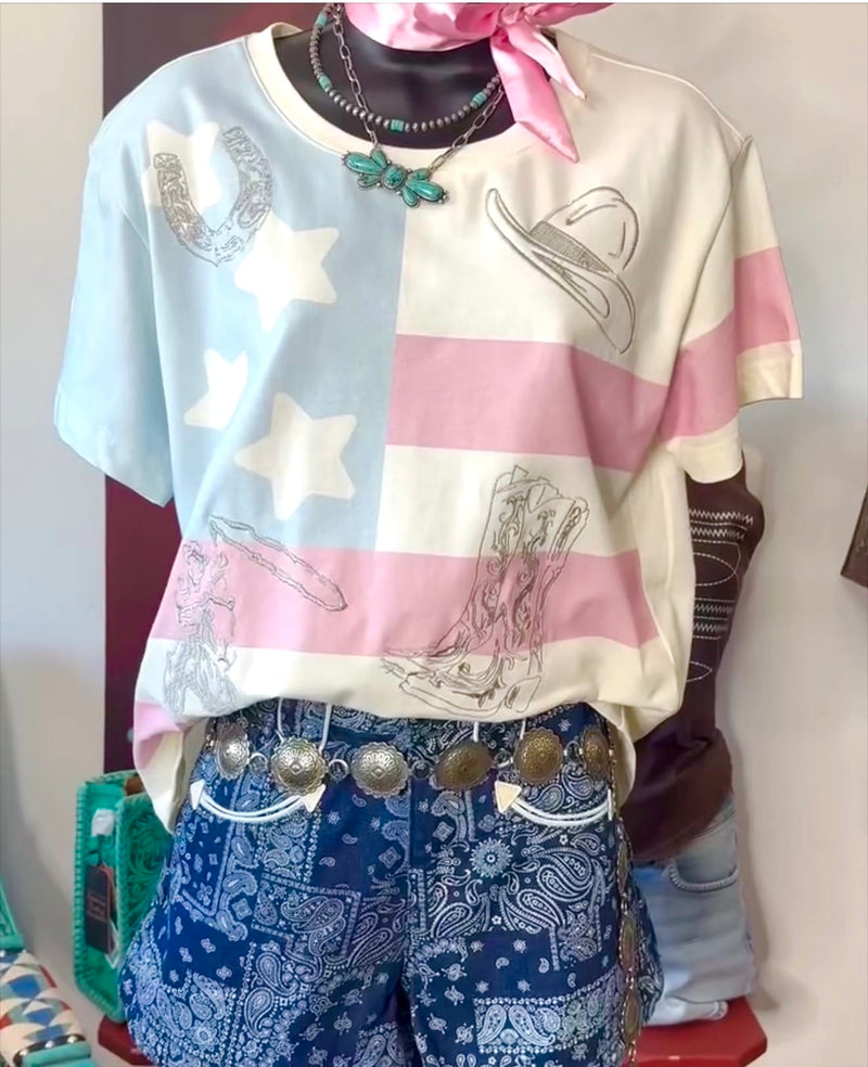 Shop Envi Me The West Of Americana Embroidered Top