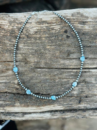 Shop Envi Me Necklaces 16” The West Of Arizona Sterling Silver NA Pearl & Golden Hills Turquoise Necklace