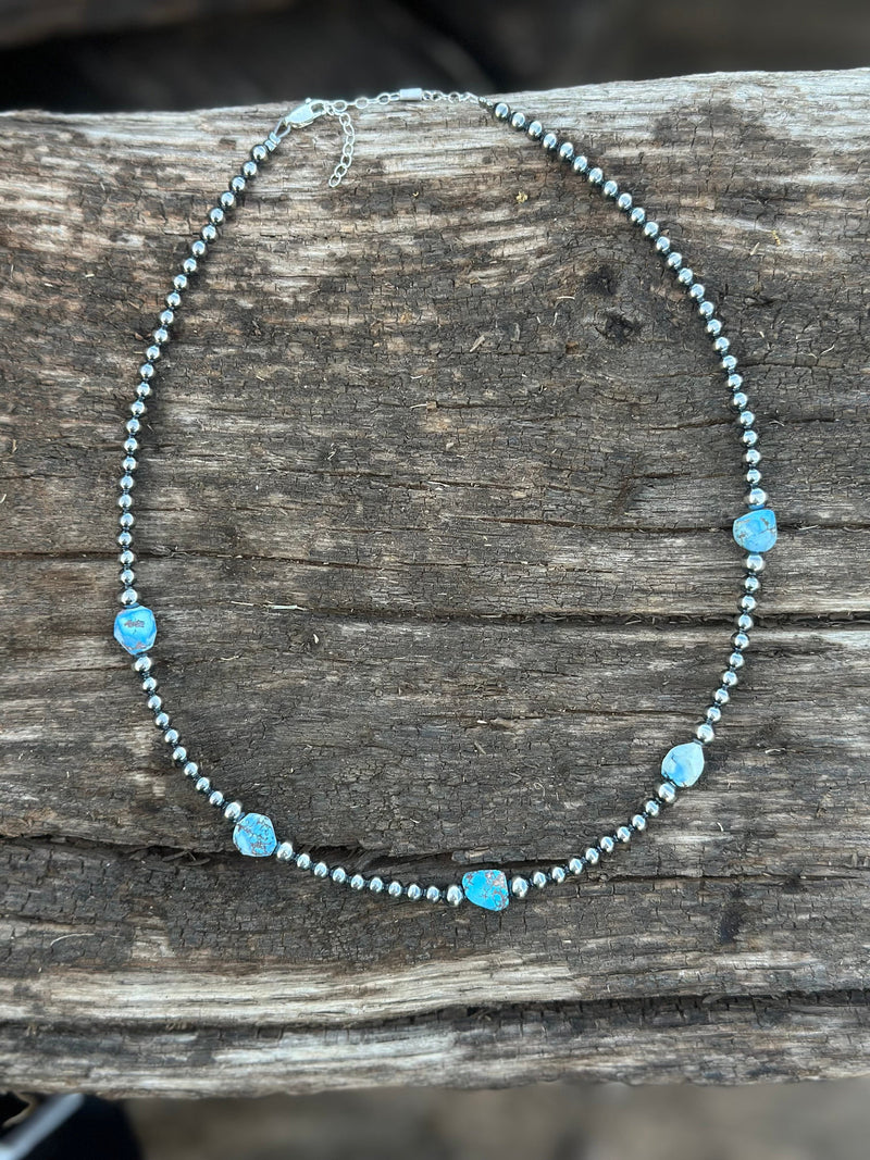 Shop Envi Me Necklaces 16” The West Of Arizona Sterling Silver NA Pearl & Golden Hills Turquoise Necklace