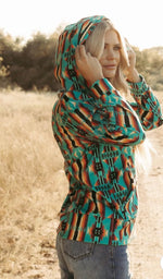 Shop Envi Me Cardigans and Kimonos The West Of Laramie Aztec Zip Up Sweatshirt