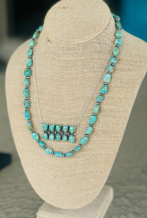 Shop Envi Me Necklaces 18” The West Of Nevada Sterling Silver & Turquoise Bar Necklace