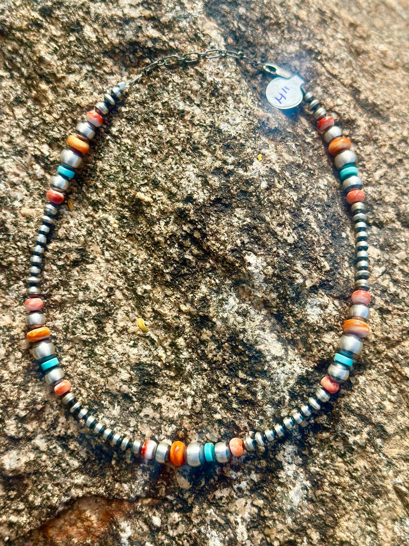 Shop Envi Me Necklaces 14” The West Of Texas Days Sterling Silver NA Pearl & Stone Necklace