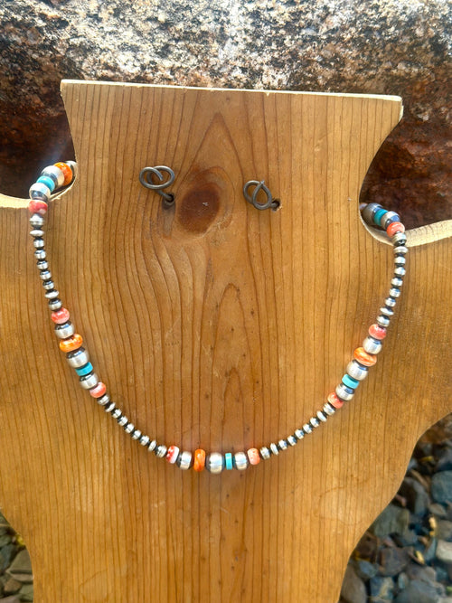 Shop Envi Me Necklaces 14” The West Of Texas Days Sterling Silver NA Pearl & Stone Necklace