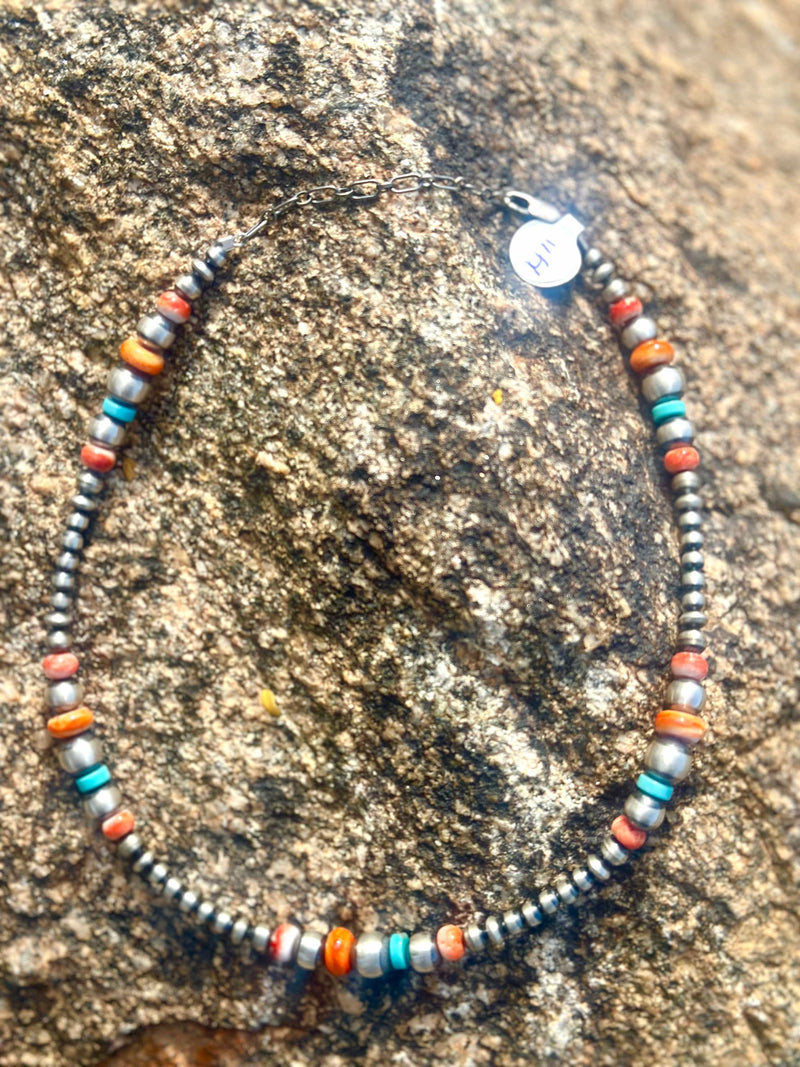 Shop Envi Me Necklaces 14” The West Of Texas Days Sterling Silver NA Pearl & Stone Necklace