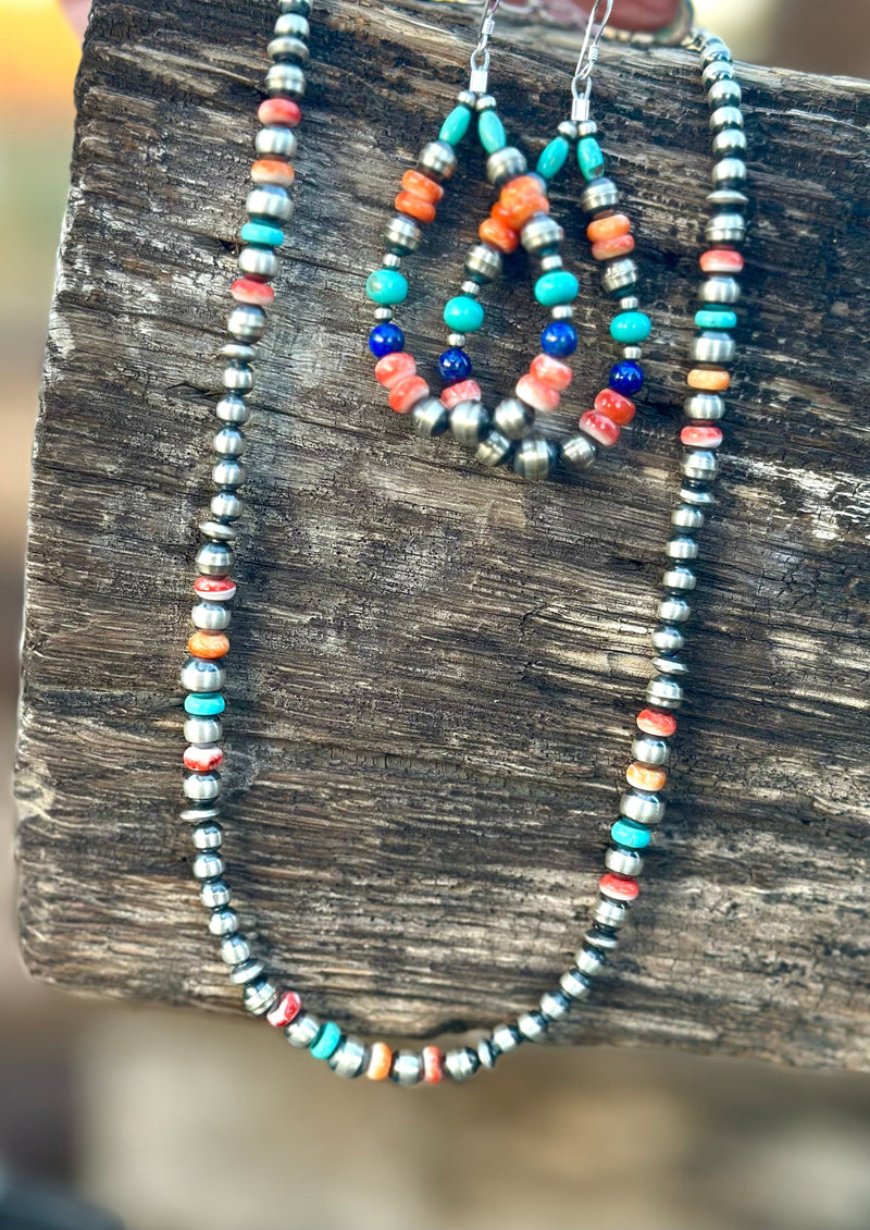 Shop Envi Me Necklaces The West Of Texas Sterling Silver NA Pearl & Stone Necklace