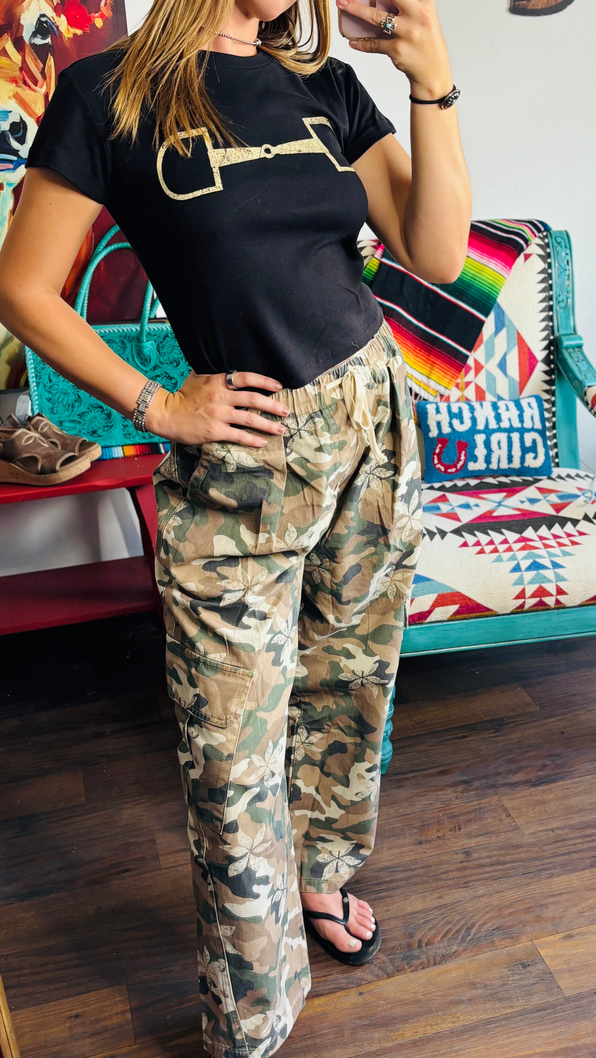 Shop Envi Me The West of The Ranch Camo Wide Leg Pant