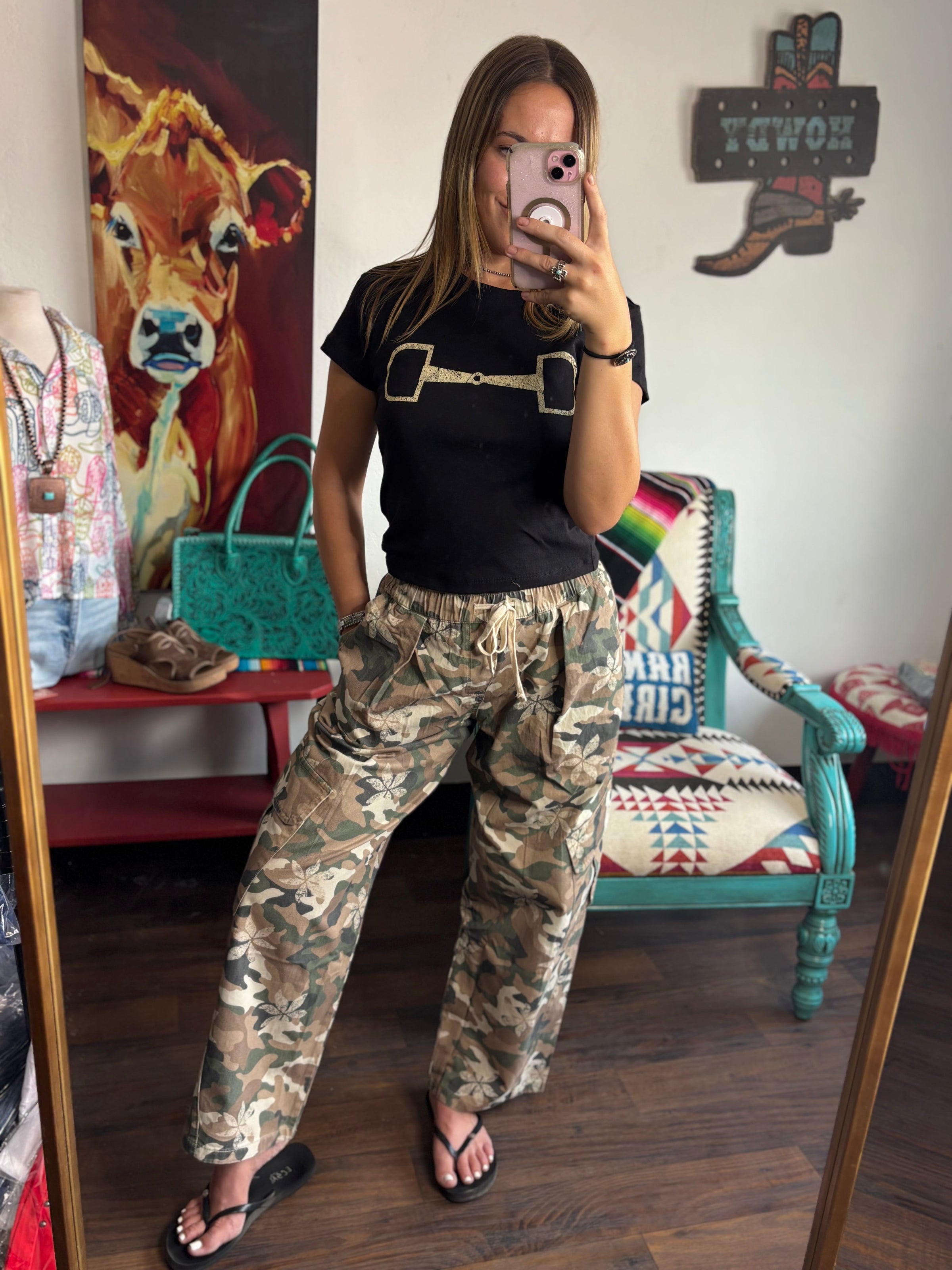 Shop Envi Me The West of The Ranch Camo Wide Leg Pant