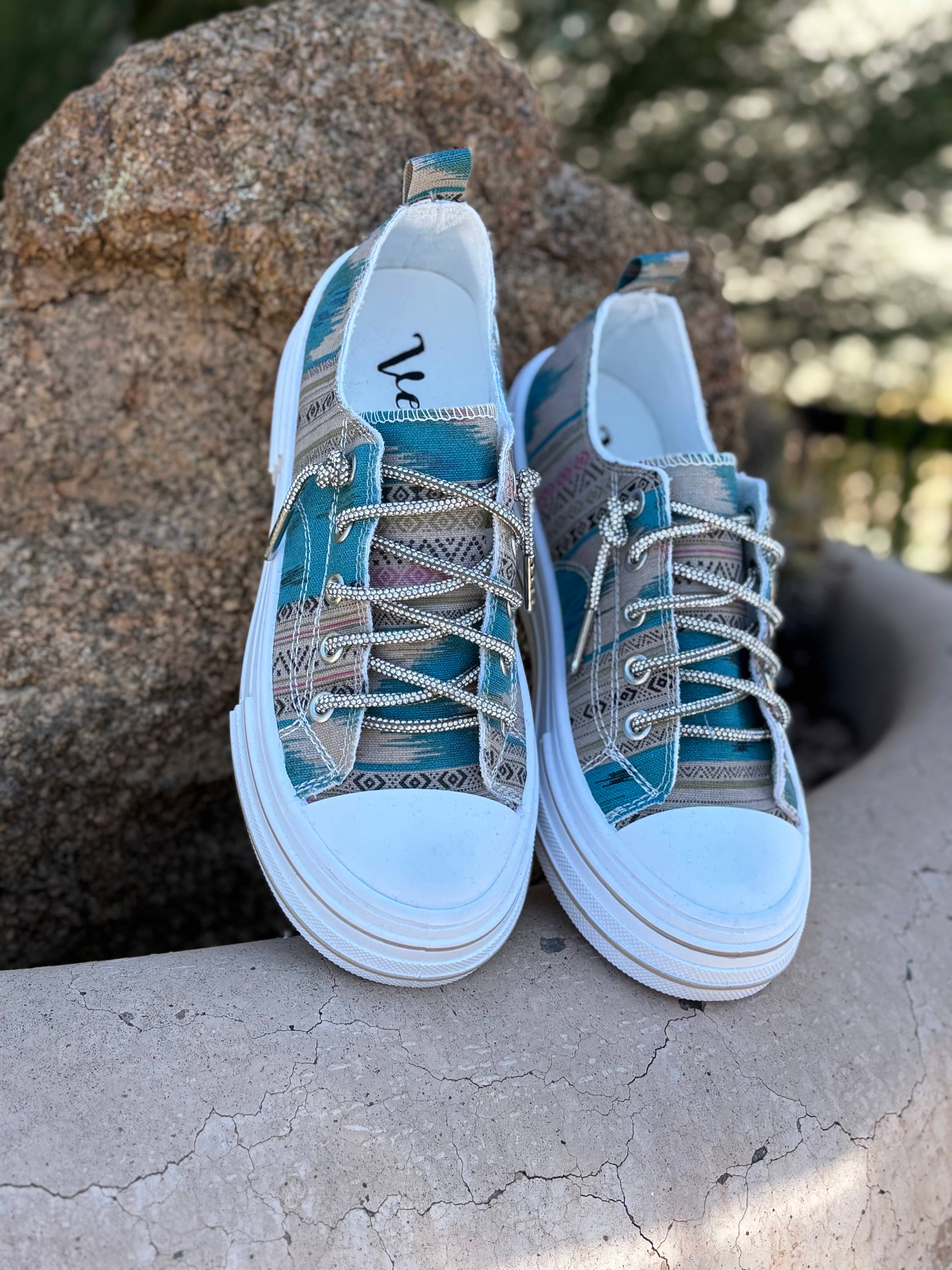 Very G Footwear The West of Turquoise Tennie Shoe