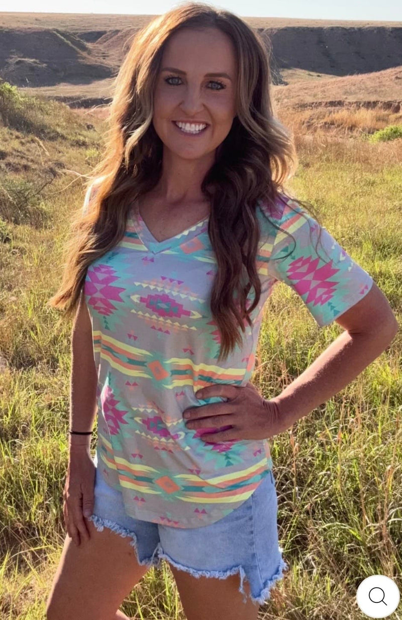 Shop Envi Me Tops and Tunics The West Of 🤠 Wickenburg V Neck Top